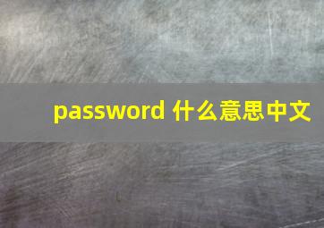 password 什么意思中文